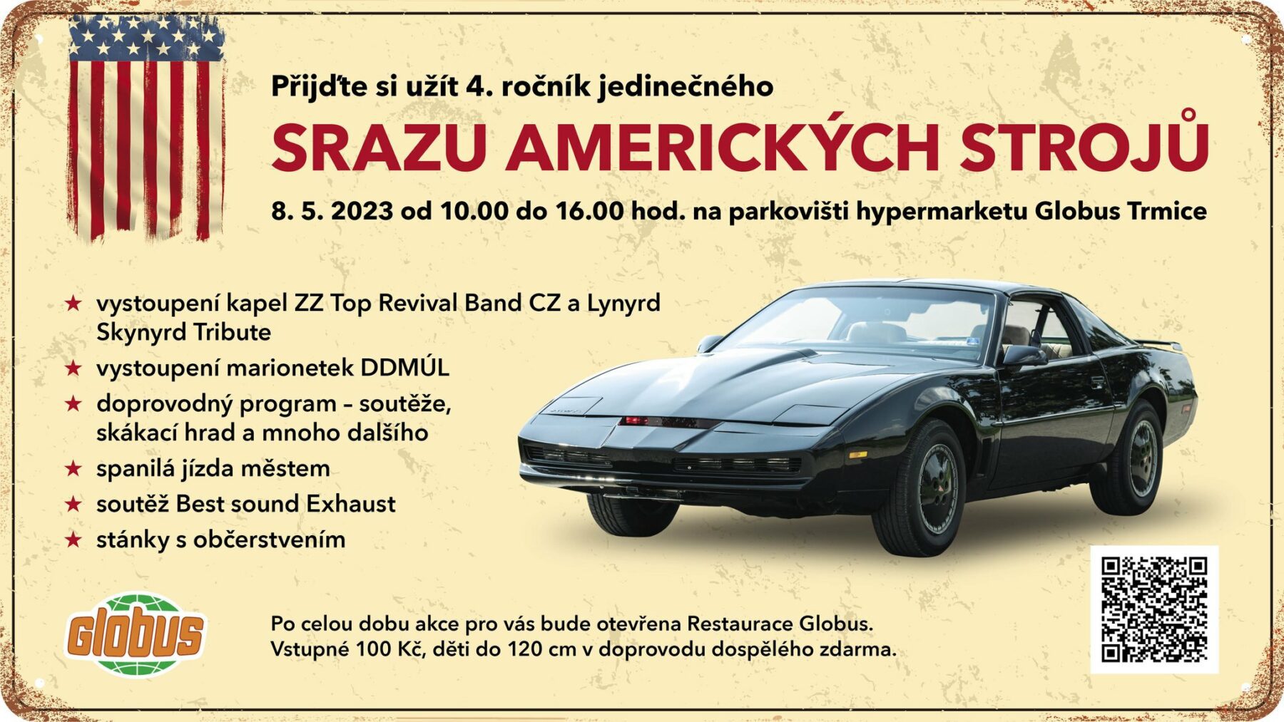 4. ročník srazu Amerických Strojů před Globusem Ústí nad Labem